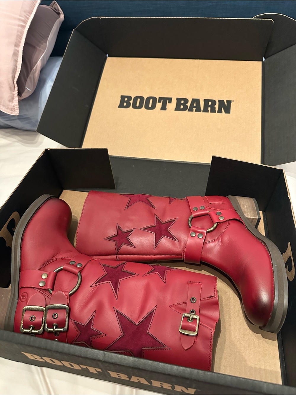 dingo Boot Blacklist Harness Mid Calf Moto Boots Wine Dingo Star Boots Red NWT